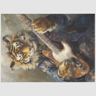 Rockstar Tiger Animal Art Decoupage Tissuepapier