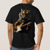 Rockstar Tiger met elektrische gitaar T-shirt (Achterkant)