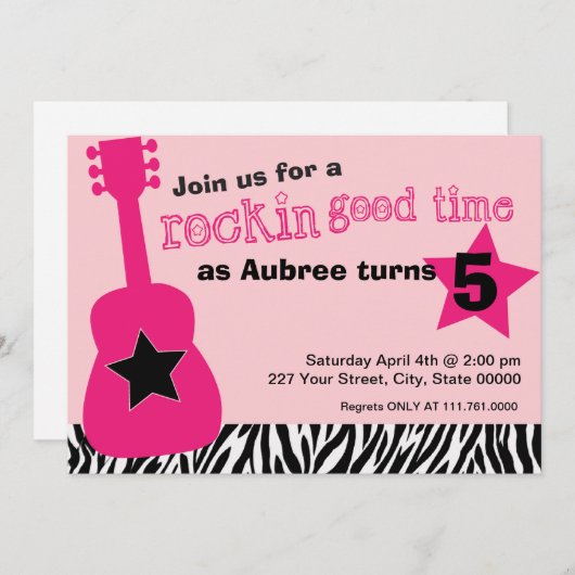 Rockstar Uitnodiging (Voorkant / Achterkant)