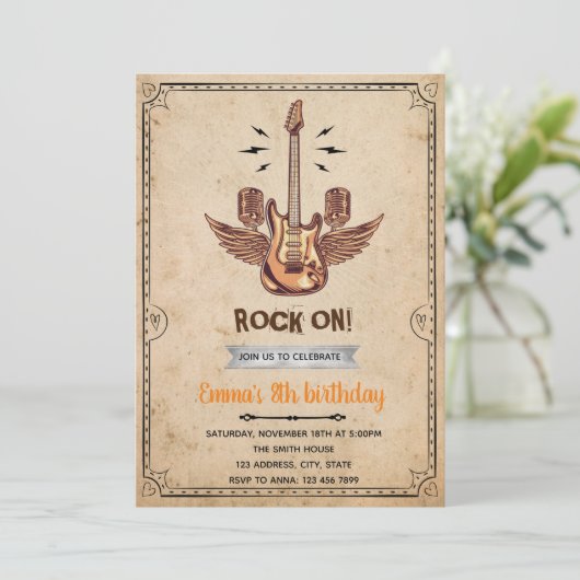  Rockstar-uitnodiging Bedankkaart (Staand voorkant)