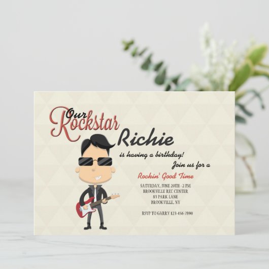 Rockstar-uitnodiging Kaart (Staand voorkant)