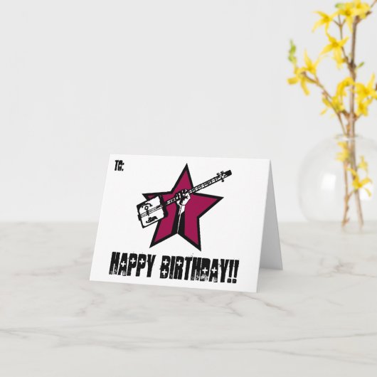 "RockStar" Verjaardagskaarten Kaart (Gele Bloem)