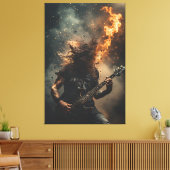 Rockstar Vlammen Canvas Afdruk (Insitu (Woonkamer))