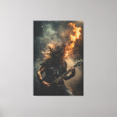Rockstar Vlammen Canvas Afdruk (Voorkant)