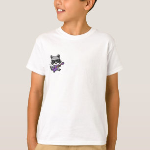 Rockstar Wasbeer die Paarse Gitaar Speelt Kinderen T-shirt