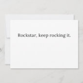 Rockstar werknemer Hartelijk dank voor uw platte k Bedankkaart (Achterkant)