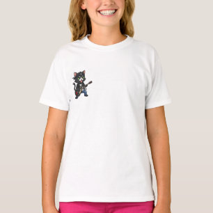 Rockstar Zwart Kat Gitarist Kinderen T-shirt