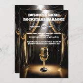 Rockstars zakenjaar einde karaoke party kaart (Voorkant / Achterkant)