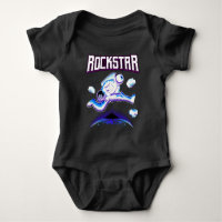 Rockster astronaut die gitaar speelt in de ruimte