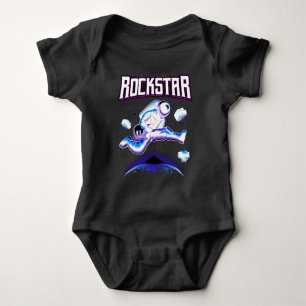 Rockster astronaut die gitaar speelt in de ruimte romper