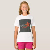 Rockster Bedrukte Grunge Rode Ster T-shirt (Voorkant volledig)