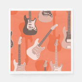  rockster gitarist Sinaasappel verjaardagsfeestje Servet (Voorkant)