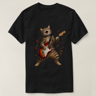 Rockster Kat Speelt Elektrische Gitaar T-shirt