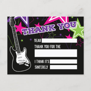 Rockster Verjaardag Bedankt Briefkaart