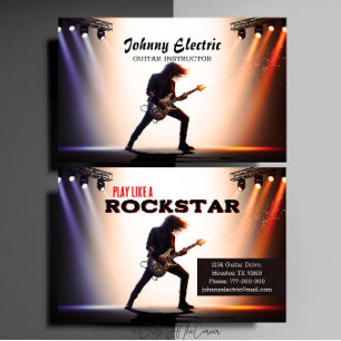 Rockstergitaarinstructeur Visitekaartje