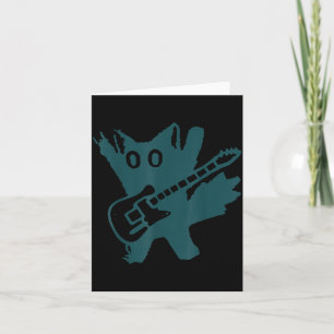 Rocksterkat Speelt Elektrische Gitaar Grappige Kat Kaart