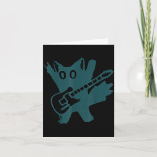 Rocksterkat Speelt Elektrische Gitaar Grappige Kat Kaart