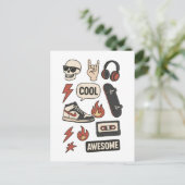 rocksterren jongens esthetiek briefkaart (Staand voorkant)