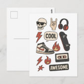 rocksterren jongens esthetiek briefkaart (Voorkant / Achterkant)