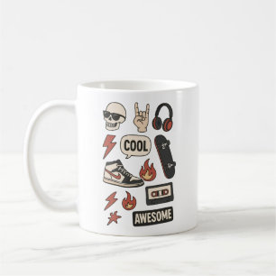 rocksterren jongens esthetiek  koffiemok