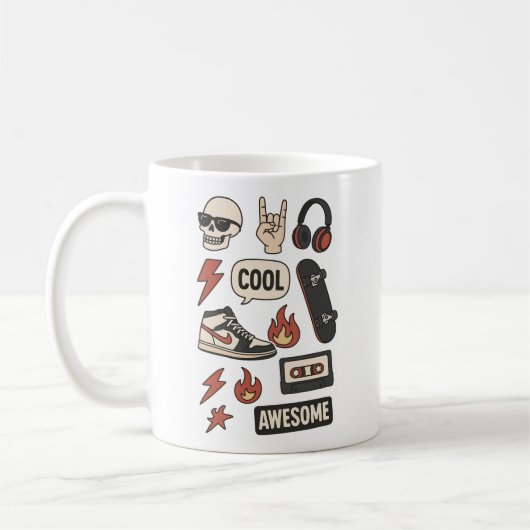 rocksterren jongens esthetiek  koffiemok (Links)