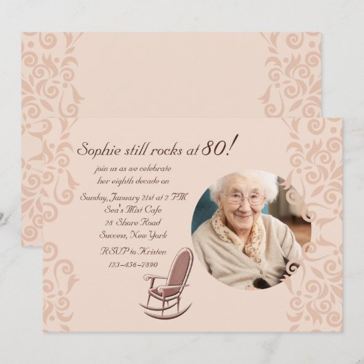 Rockstoel Fotouitnodiging Kaart (Voorkant / Achterkant)