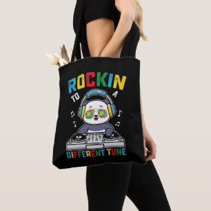 Rockt Op Een Andere Toon Panda Autisme Bewustzijn Tote Bag