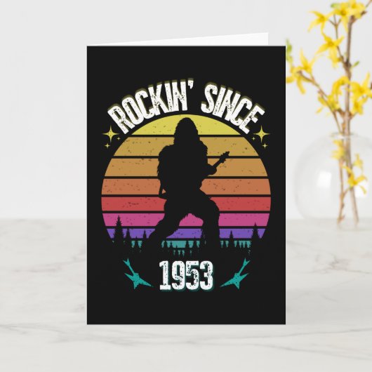 Rockt sinds 1953 Bigfoot muziekliefhebber Kaart (Gele Bloem)