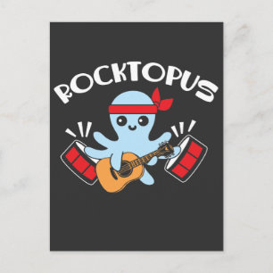 Rocktopus Animal Pun Funny Octopus Zee Creater Briefkaart