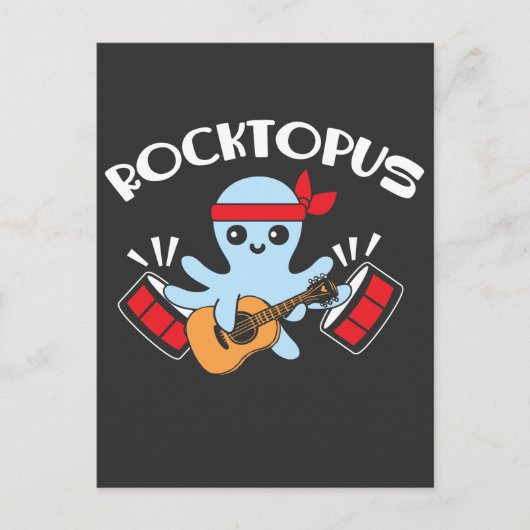 Rocktopus Animal Pun Funny Octopus Zee Creater Briefkaart (Voorkant)