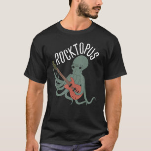 Rocktopus Cute Octopus Plays Rock Guitar Vinta T-shirt