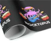 Rocktopus Funny Rock Band Octopus Pun Dark BG Cadeaupapier (Rol Hoek)