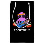 Rocktopus Funny Rock Band Octopus Pun Dark BG Klein Cadeauzakje (Voorkant)
