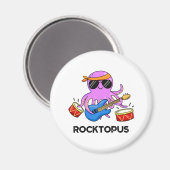 Rocktopus Funny Rock Band Octopus Pun Magneet (Voorkant / Achterkant)
