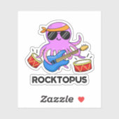Rocktopus Funny Rock Band Octopus Pun Sticker (Vel)