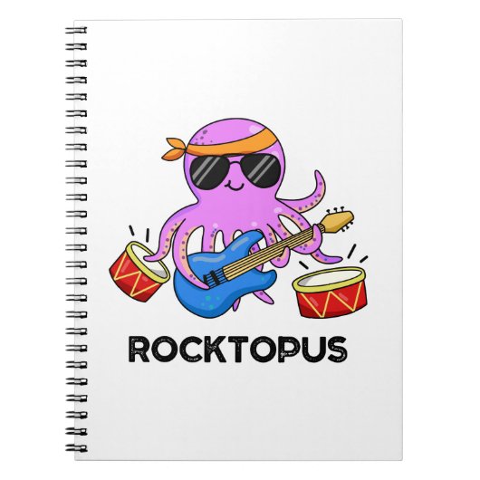 Rocktopus Grappige Rockband Octopus Woordspeling Notitieboek (Voorkant)