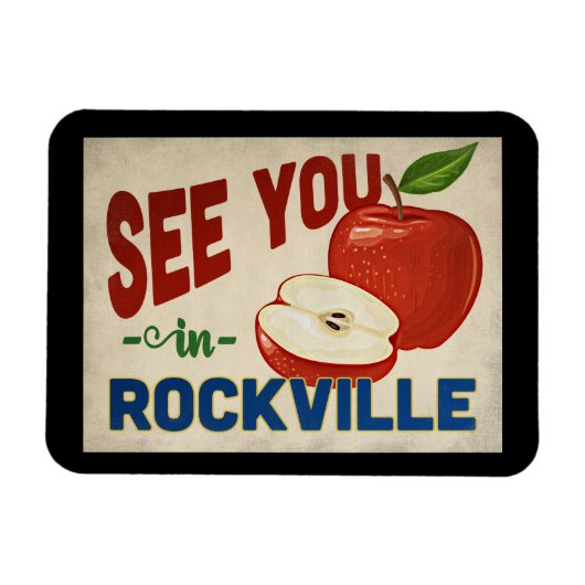 Rockville Maryland Apple - Vintage Travel Magneet (Horizontaal)
