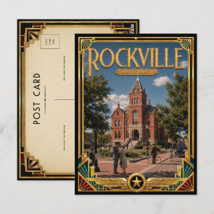 Rockville Maryland Vintage Art Deco Gouden Tijdper Briefkaart