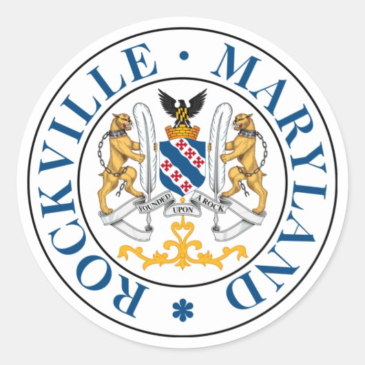 Rockville, Maryland (zegel) Ronde Sticker (Voorkant)