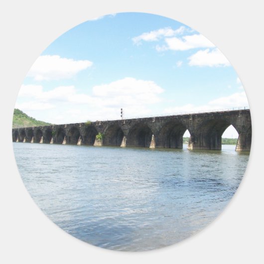 Rockville Stone Masonry Arch Railway Bridge Ronde Sticker (Voorkant)