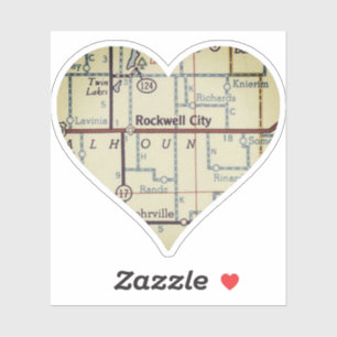 Rockwell City Iowa Vintage Kaart Sticker