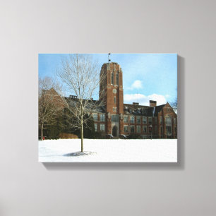 Rockwell in Winter op Grove City College Canvas Afdruk