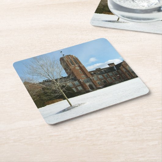 Rockwell in Winter op Grove City College Kartonnen Onderzetters (Schuin)