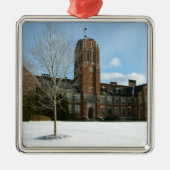 Rockwell in Winter op Grove City College Metalen Ornament (Voorkant)