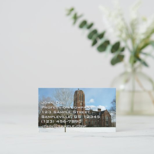 Rockwell in Winter op Grove City College Visitekaartje (Staand voorkant)