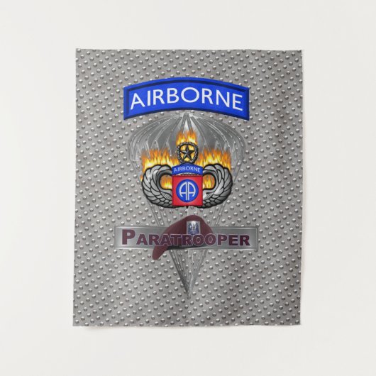 Rocky 82nd Airborne Division Silver Chute Wandkleed (Voorkant)