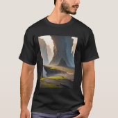 Rocky Area Cliff Moss Mist Shadow Valley T-shirt (Voorkant)