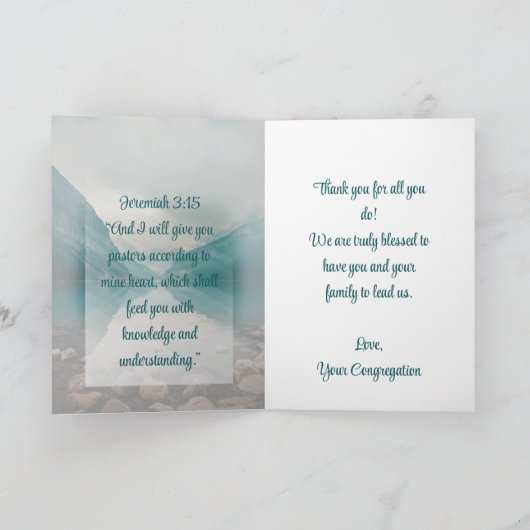 Rocky Beach Pastor waardering van de gemeente Bedankkaart (Binnen)
