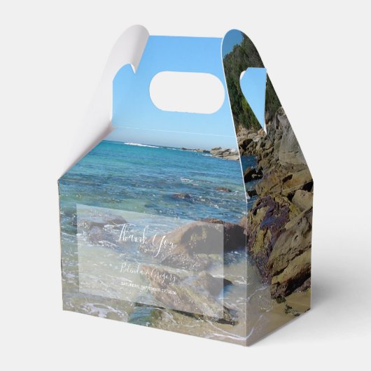 Rocky Beach Wedding Bedankdoosjes (Voorkant Zijde)