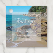 Rocky Beach Wedding Gift Bedankjes Labels (Voorkant)